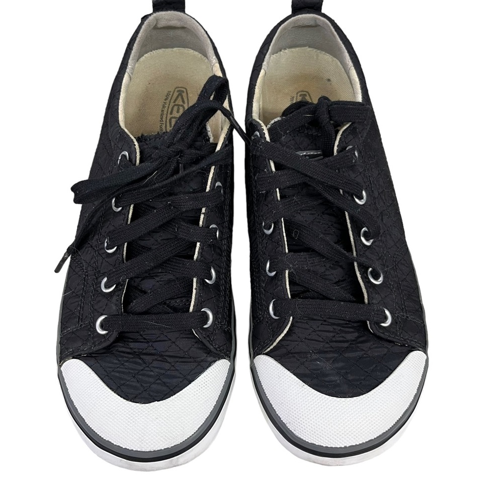 Keen Elsa II Black & White Low Top Lightweight Quilted Nylon Sneaker Size 8